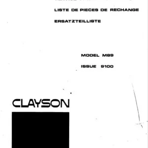 New Holland Clayson M89 Service Parts Catalogue Manual - PDF DOWNLOAD