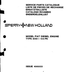 New Holland Fiar Diesel Engine 8061 103PK Service Parts Catalog Manual - PDF DOWNLOAD