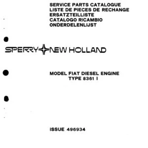 New Holland Fiat Diesel Engine 8361 I Service Parts Catalog Manual - PDF DOWNLOAD