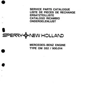New Holland Mercedes-Benz Engine OM 352 900.014 Service Parts Catalogue Manual - PDF DOWNLOAD