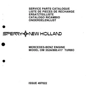 New Holland Mercedes Benz Engine OM 352A 900.417 Turbo Service Parts Catalog Manual - PDF DOWNLOAD
