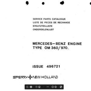 New Holland Mercedes Benz Engine OM 360 970 Service Parts Catalog Manual - PDF DOWNLOAD