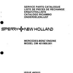 New Holland Mercedes-Benz Engine OM 401 900.001 Service Parts Catalog Manual - PDF DOWNLOAD