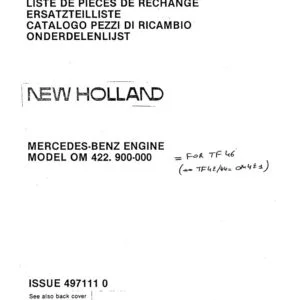 New Holland Mercedes Benz Engine OM 422 900.000 Service Parts Catalogue Manual - PDF DOWNLOAD