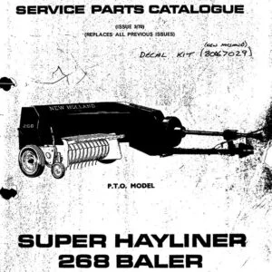 New Holland Super Hayliner 268 Baler Service Parts Catalogue Manual - PDF DOWNLOAD