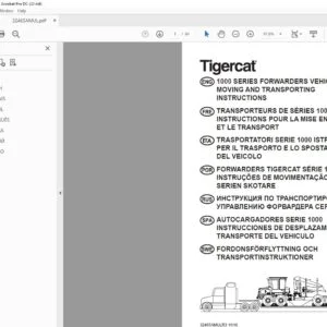 Tigercat 1000 SERIES FORWARDERS VEHICLE MOVING AND TRANSPORTING INSTRUCTIONS MANUAL - PDF DOWNLOAD