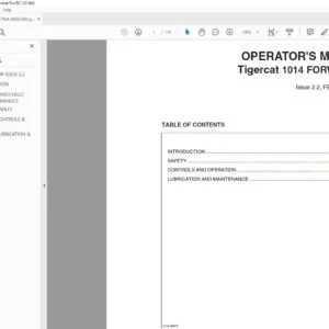 Tigercat 1014 FORWARDER OPERATOR'S MANUAL - PDF DOWNLOAD