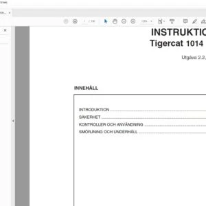 Tigercat 1014 SKOTARE INSTRUKTIONSBOK - PDF DOWNLOAD (Swedish)