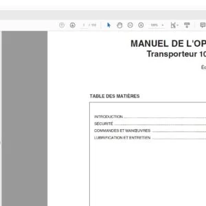Tigercat 1014 Transporteur MANUEL DE L'OPÉRATEUR - PDF DOWNLOAD (French)