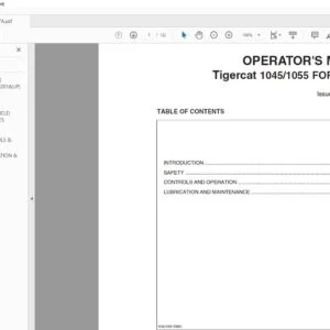 Tigercat 1045 1055 Forwarder Operator Manual PDF Download
