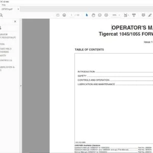 Tigercat 1045 1055 FORWARDER OPERATOR'S MANUAL - PDF DOWNLOAD