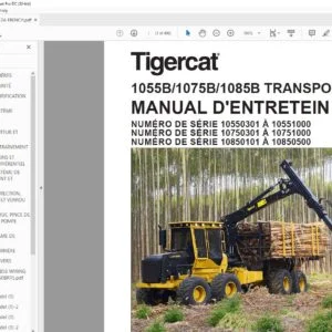 Tigercat 1055B 1075B 1085B TRANSPORTEUR MANUAL D'ENTRETEIN - PDF DOWNLOAD (French)