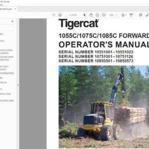 Tigercat 1055C 1075C 1085C Forwarder Operator Manual PDF