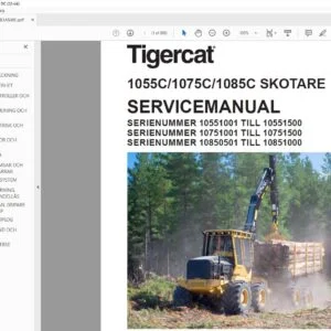 Tigercat 1055C 1075C 1085C SKOTARE SERVICEMANUAL - PDF DOWNLOAD (Swedish)