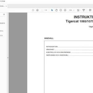 Tigercat 1065 1075 SKOTARE INSTRUKTIONSBOK - PDF DOWNLOAD (Swedish)