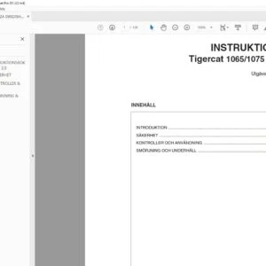 Tigercat 1065 1075 SKOTARE INSTRUKTIONSBOK - PDF DOWNLOAD (Swedish)