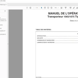 Tigercat 1065 1075 Transporteur MANUEL DE L'OPÉRATEUR - PDF DOWNLOAD (French)