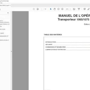 Tigercat 1065 1075 Transporteur MANUEL DE L'OPÉRATEUR - PDF DOWNLOAD (French)