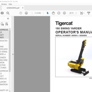 Tigercat 180 SWING YARDER OPERATOR'S MANUAL - PDF DOWNLOAD