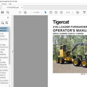 Tigercat 2160 LOADER FORWARDER OPERATOR'S MANUAL SN 21600101–21600500 - PDF DOWNLOAD