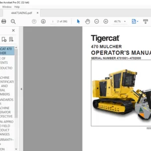 Tigercat 470 MULCHER OPERATOR'S MANUAL SN 4701001–4702000 - PDF DOWNLOAD