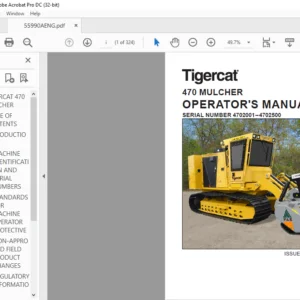 Tigercat 470 MULCHER OPERATOR'S MANUAL SN 4702001–4702500 - PDF DOWNLOAD