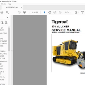 Tigercat 470 MULCHER SERVICE MANUAL SN 4700101–4701000 - PDF DOWNLOAD
