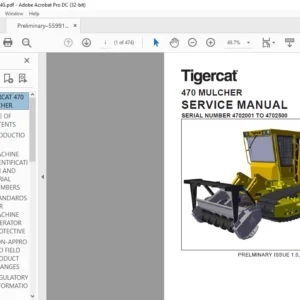 Tigercat 470 MULCHER SERVICE MANUAL SN 4702001 TO 4702500 - PDF DOWNLOAD