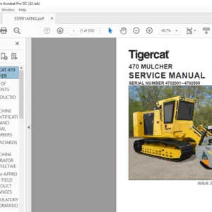 Tigercat 470 MULCHER SERVICE MANUAL SN 4702001–4702500 - PDF DOWNLOAD