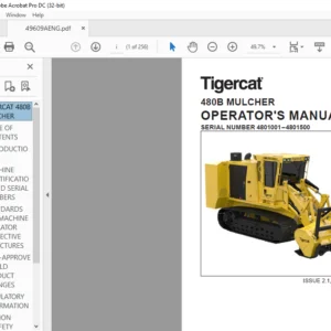 Tigercat 480B MULCHER OPERATOR'S MANUAL SN 4801001–4801500 - PDF DOWNLOAD