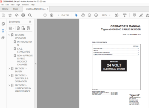 Tigercat 604 604C CABLE SKIDDER OPERATOR'S MANUAL - PDF DOWNLOAD ...