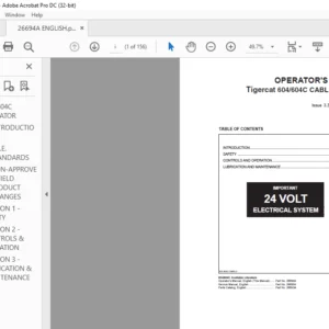 Tigercat 604 604C CABLE SKIDDER OPERATOR'S MANUAL - PDF DOWNLOAD