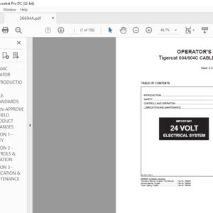 Tigercat 604 604C CABLE SKIDDER OPERATOR'S MANUAL - PDF DOWNLOAD
