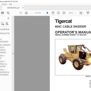 Tigercat 604 604C SKIDDER DE CABLE MANUAL DEL OPERADOR - PDF DOWNLOAD (Spanish)