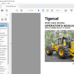 Tigercat 604E Cable Skidder OPERATOR'S MANUAL SN 6041001 TO 6042000 - PDF DOWNLOAD
