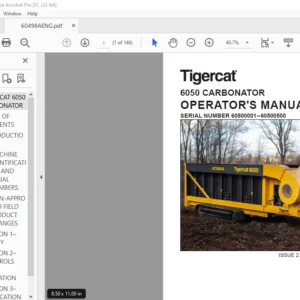 Tigercat 6050 CARBONATOR OPERATOR'S MANUAL SN 60500001–60500500 - PDF DOWNLOAD