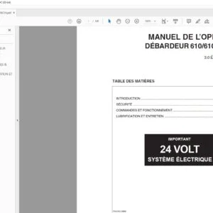 Tigercat 610 610C DÉBARDEUR MANUEL DE L’OPÉRATEUR - PDF DOWNLOAD (French)