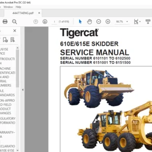Tigercat 610E 615E SKIDDER SERVICE MANUAL - PDF DOWNLOAD