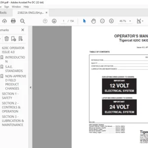 Tigercat 620C SKIDDER OPERATOR'S MANUAL - PDF DOWNLOAD