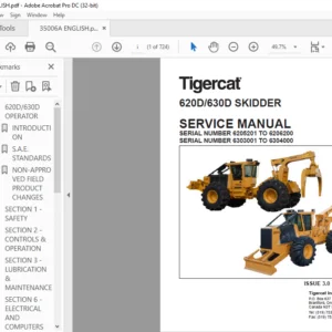 Tigercat 620D 630D SKIDDER SERVICE MANUAL - PDF DOWNLOAD