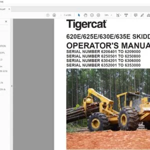 Tigercat 620E 625E 630E 635E SKIDDER OPERATOR'S MANUAL - PDF DOWNLOAD