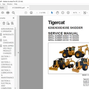 Tigercat 620E 630E 635E SKIDDER SERVICE MANUAL - PDF DOWNLOAD