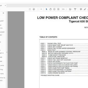Tigercat 630 SKIDDER LOW POWER COMPLAINT CHECKLIST MANUAL - PDF DOWNLOAD