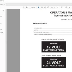Tigercat 630C SKIDDER OPERATOR'S MANUAL - PDF DOWNLOAD