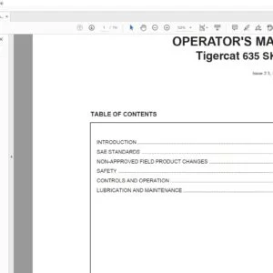 Tigercat 635 SKIDDER OPERATOR'S MANUAL - PDF DOWNLOAD