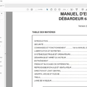 Tigercat 635D DÉBARDEUR MANUEL D'ENTRETIEN - PDF DOWNLOAD (French)