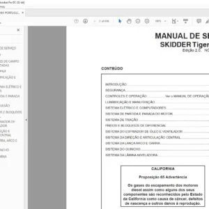Tigercat 635D SKIDDER MANUAL DE SERVIÇO - PDF DOWNLOAD (Portuguese)