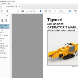 Tigercat 6900 GRINDER OPERATOR'S MANUAL SN 69000001–69000500 - PDF DOWNLOAD