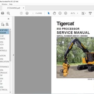 Tigercat 850 PROCESSOR SERVICE MANUAL SN 8500101–8500500 - PDF DOWNLOAD