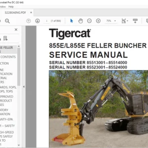 Technical Service Manual for Tigercat 855E L855E Feller Buncher